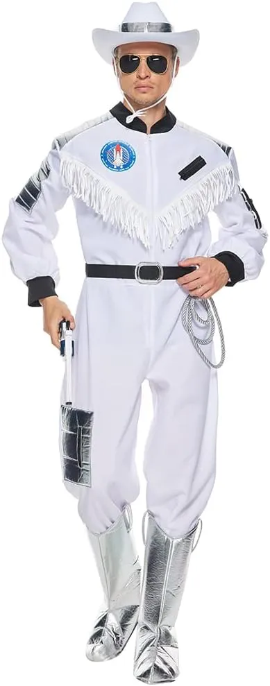 EraSpooky Men's Space Cowboy Costume Adult Astronaut Cosplay Jumpsuit