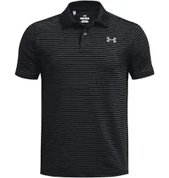 Under Armour Boys' UA Performance Stripe Polo, Black