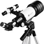 Dartwood Astronomical Telescope - 360 Rotational Telescope - Multiple Eyepieces Included for Different Zoom (Black/White)