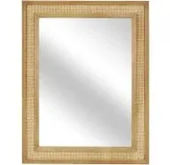 WallBeyond Rattan Wall Mirror Rectangle, 32 X 44 inch Rattan Mirror with Wooden Framed for Wall Decor Bathroom, Living Room, Entryway, Farmhouse, Bedroom