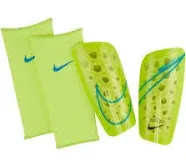 NIKE MERCURIAL LITE SHIN GUARDS – VOLT &amp; BLACKENED BLUE WITH LASER BLUE, Size L