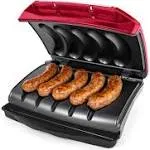 Nostalgia Game Day Sausage and Brat 5 Link Electric Grill with Oil Drip... 