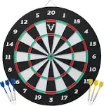 Viper Double Play 2-in-1 Baseball Dartboard with Darts, Black