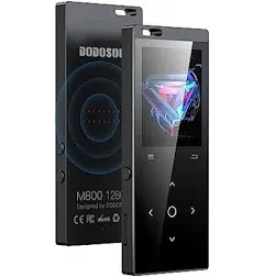 128GB MP3 Player, DODOSOUL Music Player with Bluetooth 5.2, Shuffle, Single Loop, FM Radio, Built-in HD Speaker, Voice Recorder, Mini Design, HiFi