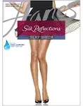 Silk Reflections Reinforced Toe Silky Sheer Pantyhose In Barely Black