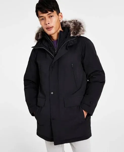 Michael Kors Mens Faux Fur Warm Parka Coat