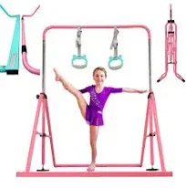 PreGymnastic Updated Folding Gymnastics Kip Bar with Sturdier Base, Easy to Asse