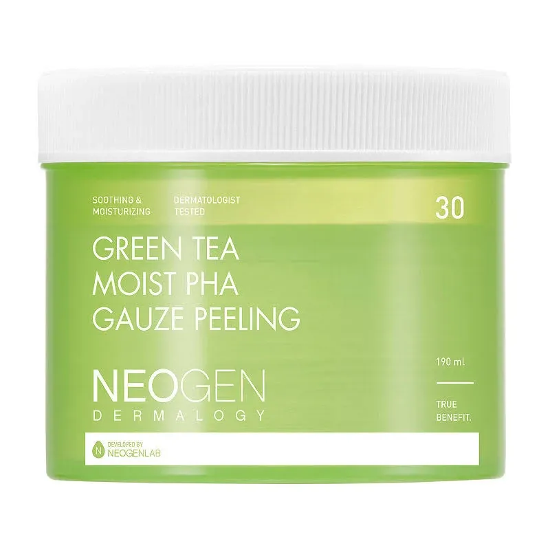 NEOGEN DERMALOGY Green Tea Moist Pha Gauze Peeling 190ml (30 Pads)_VEGAN