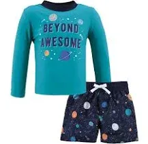 Hudson Baby Unisex Baby Swim Rashguard Set