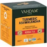 VAHDAM Organic Turmeric + Ashwagandha Herbal Tea | 15 Tea Bags Exp: 11/2025