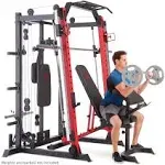 Marcy Smith Machine Cage System Home Gym Multifunction Rack Red