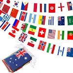 International 100 Countries String Flag Bunting Pennant Banner 82 Feet Festival