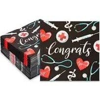 Sparkle and Bash Nurse Graduation Disposable Paper Napkins