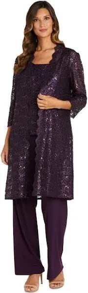 R&M Richards Womens 3PC Lace Pant Suit