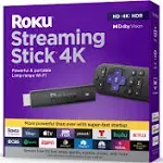 Roku Streaming Stick 4K Streaming Device 4K/HDR/Dolby Vision with Voice Remote