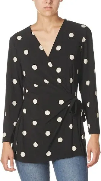 Anne Klein Women's Pearly Dot Split Neck Anne Anne