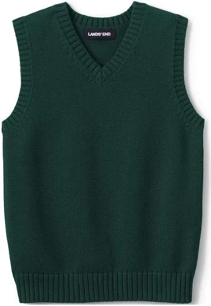 Lands' End School Uniform Kids Cotton Modal Sweater Vest Maize