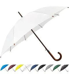 SoulRain 48" Arc Classic Wood Handle Umbrella Auto Open Windproof clear Unbreakable Stick Rain Umbrella