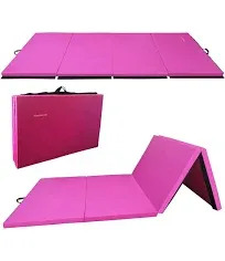 GoGym 120x48in All Purpose Folding Gymnastics Mat, Pink (Open Box)