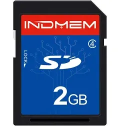 INDMEM 2 Pack SD Card 2GB Class 4 Flash Memory Card 2G SLC Stanard Secure Digita