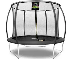 Machrus Moxie Pumpkin-Shaped Outdoor Trampoline Set with Premium Top-Ring Frame Safety Enclosure, 10 FT