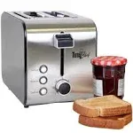 Total Chef Toaster 2 Slice Bread Begal Defrost Reheat Function 7 Browining Level Small Kitchen Appliance