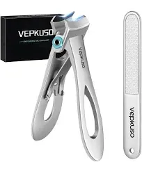 Nail Clippers for Seniors, Wide Jaw Fingernail Clippers and Angled Head Toenail Clippers for Thick Nail, Professional German Nail Clippers for Men, Women&Pregnant，Black