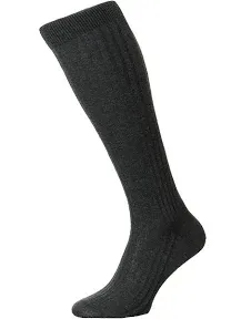 Pantherella Men's Danvers Rib Over the Calf Cotton Lisle Socks