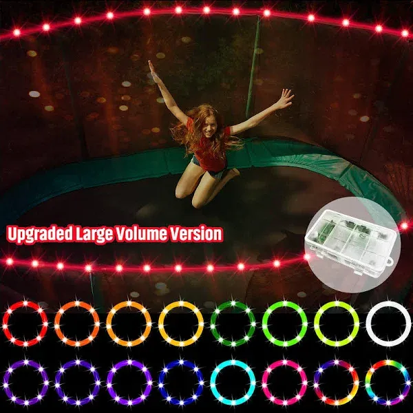 【Upgraded Large Volume&amp;Longer Version】 LED Trampoline Lights，Remote Control Tram