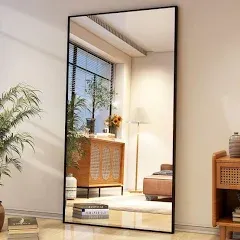 Easly Full Length Mirror with Stand 34"x76" Full Body Mirror Floor Mirror Standing Hanging or Leaning Wall, Wall Mirror with Stand Aluminum Alloy