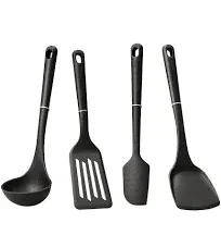 Meyer Accent Silicone Tools / Cooking Utensils Set, 4 Piece, Matte Black