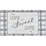 Cheerful Ways Home Sweet Home Farmhouse Checkered 1'8" x 3' Area Rug