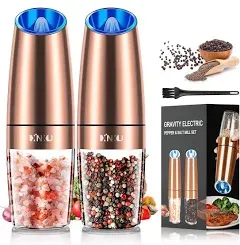 Gravity Electric Salt and Pepper Grinder Set, Automatic Mill Grinder,Batter<wbr/>y-...