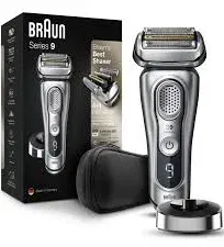 Braun Electric Razor for Men, Waterproof Foil Shaver, Series 9 9385cc, Wet & Dry Shave, with Pop-Up Beard Trimmer for Grooming, Clean & Charge SmartCa