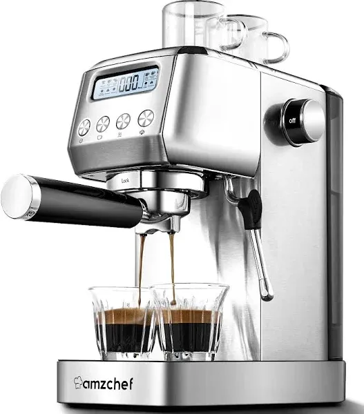 Espresso machine,LCD panel and panel frother adjustable temperature small cappuccino machine