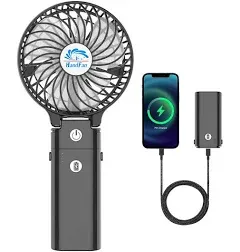 HandFan 5200mAh Portable Handheld Fan, Personal Hand Held Makeup Fan, Foldabl...