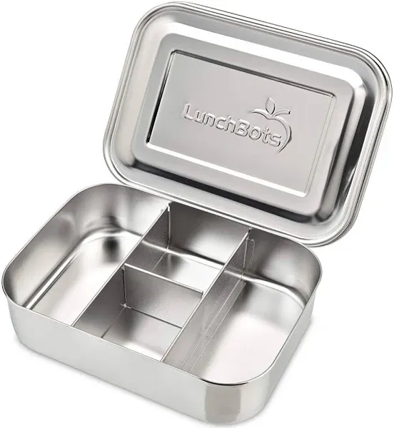 LunchBots Medium Quad Stainless Steel Bento Box