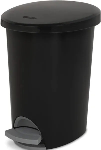 (2 pack) Sterilite 2.6 Gallon Ultra™ StepOn Trash Can, Plastic, Bathroom, Black Trash Can