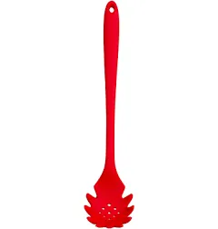 GIR: Get It Right Premium Silicone Spaghetti Spoon - Non-Stick Heat Resistant Silicone Pasta Fork - Perfect for Cooking, Strainer, and Serving - 13 IN, Navy, (GIRSNP381NVY)