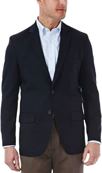 Haggar Men's Tailored Fit In Motion Blazer, 44 Long, Midnight Blue, HJ10337 NWT