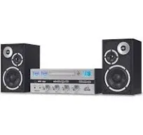 Victor Milwaukee Desktop Home Stereo System with CD Player, FM Radio, Detached Speakers, and Bluetooth , VDTS-4450-SL