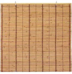 Red Lantern Burnt Bamboo Cordless Window Shade - Two-tone Honey 48" W