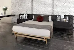 KD Frames Ekko Platform Bed - Twin Bed Frame - Unfinished Wood Bed Frame - Natural, Minimalist Bed - Floating Bed Design - Easy Assembly, No Box Spring Needed - Solid Wood Twin Platform Bed