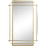 CosmoLiving by Cosmopolitan Metal Room Wall Mirror Geometric Entryway Mirror, Wall Mounted Mirror 24" x 2" x 36", Gold