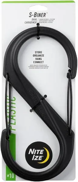 Carabiner Clip, 10-3/8 in., Plastic, Black