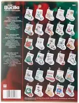 BUCILLA 30 Tiny Christmas Stockings Counted Cross Stitch Ornaments Kit #84293