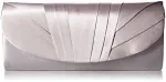 Jessica Mcclintock Women's Pleated Satin Clutch - Silver