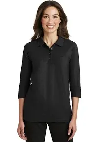 Port Authority Ladies Silk Touch3/4-Sleev<wbr/>e Polo - L562