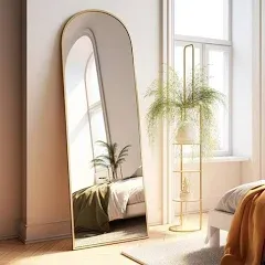 Beautypeak Arched Full Length Floor Mirror 64"x21.1" Full Body Standing Mirror