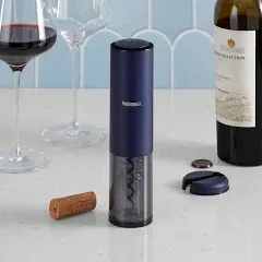 Wine Enthusiast Electric Blue Automatic Wine Opener with Foil Cutter